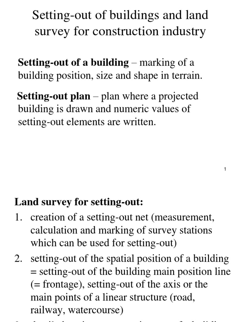 coNSTRUCTION AND SETTING OUT | PDF | Surveying | Metrology