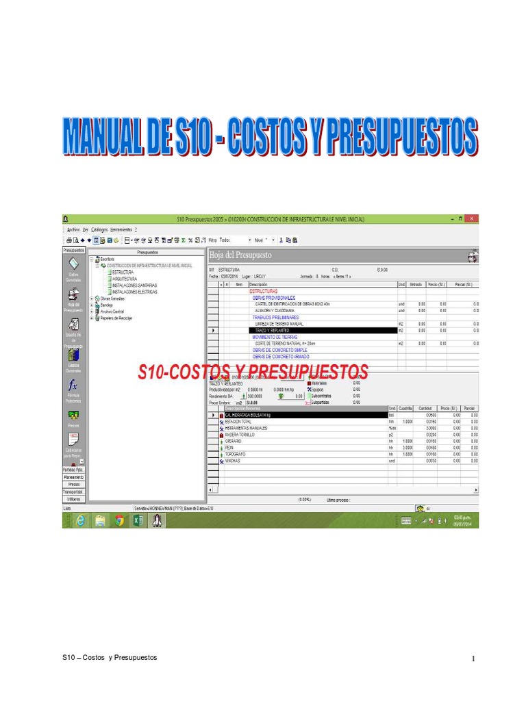 Manual de s10 Costos y Presupuestos | PDF | Presupuesto | Archivo de ...