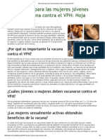 Información Para Las Mujeres Jóvenes Sobre La Vacuna Del VPH