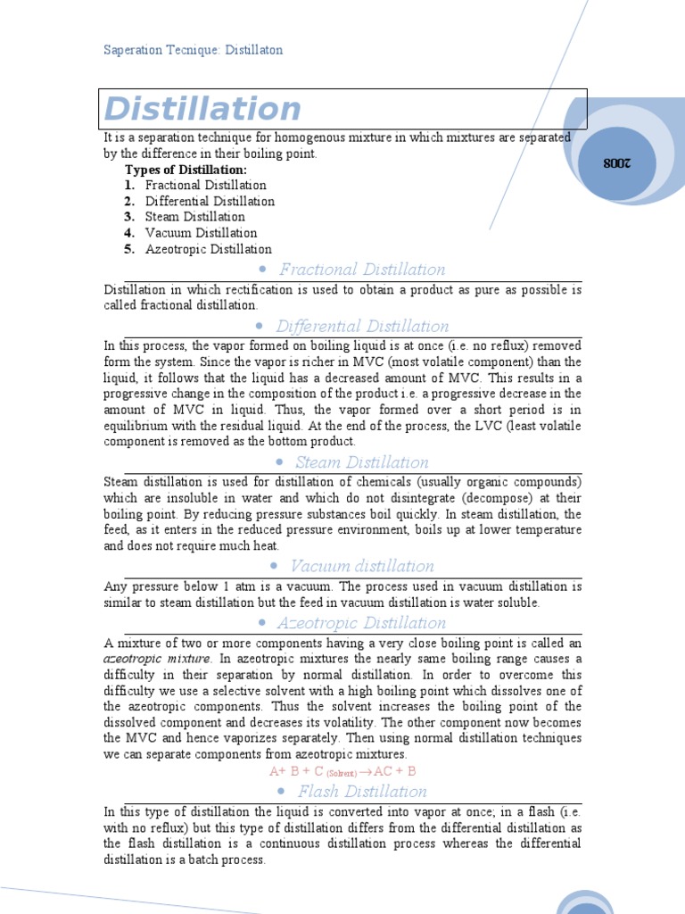 DISTILLATION | PDF