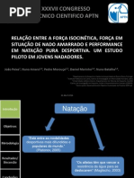 Relação Entre a Força Isocinética, Força em Situação de Nado Amarrado e Performance  em Natação Pura Desportiva. Um Estudo Piloto em Jovens Nadadores.