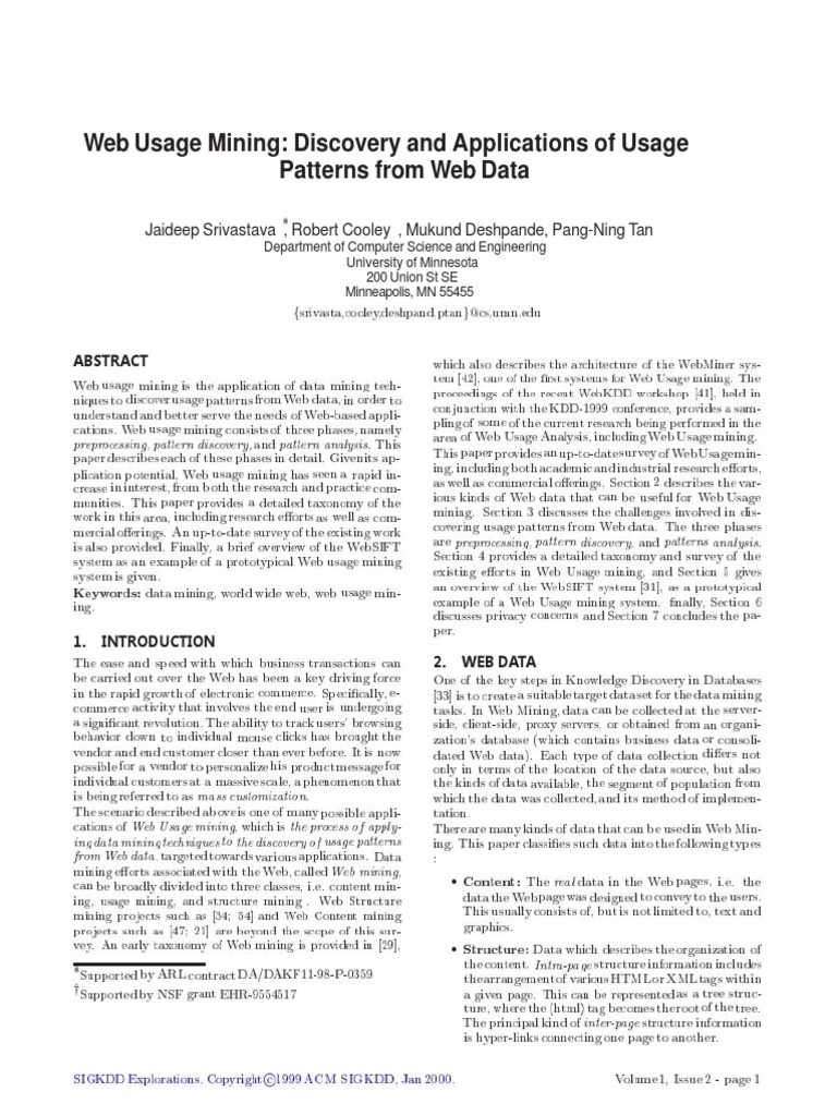 Web Usage Mining: Patterns and Applications | PDF