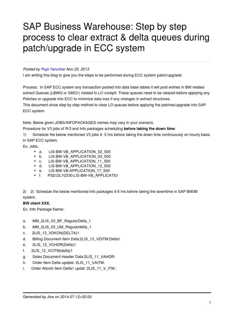 Clearing SAP BW Queues for Upgrades | PDF | Areas Of Computer Science ...