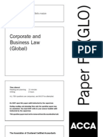 Corporate and Business Law (Global) : Fundamentals Pilot Paper - Skills Module