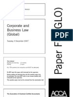 Corporate and Business Law (Global) : Tuesday 4 December 2007