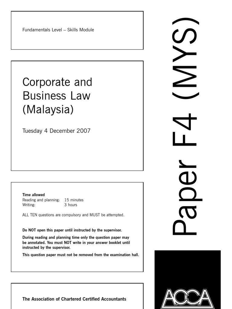 Corporate and Business Law Exam Guide | PDF | Business | Law