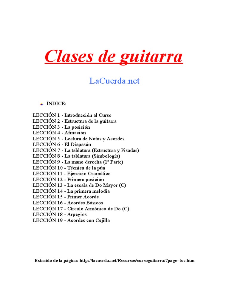 Curso Completo de Guitarra Básica | PDF | Guitarras | Acorde (Música)