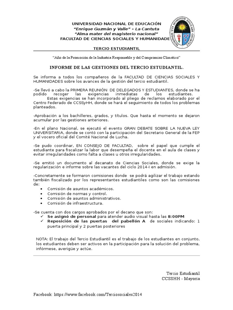 Ejemplo de membrete para informe corto