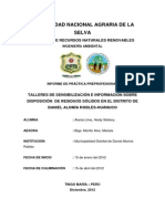 Talleres de Sencibilizacion e Informacion Sobre Disposicion de Residuos Solidos en El Distrito de Daniel Alomia Robles-Huanuco