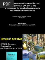 Philippine Wildlife Act and Procedures For Conducting Research