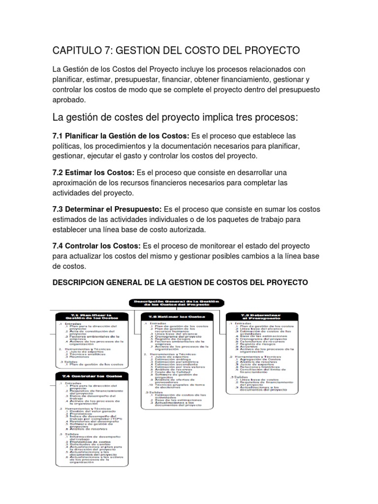 Gestión de Costos en Proyectos | PDF | Presupuesto | Planificación