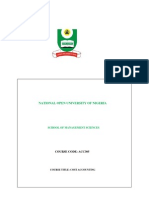 National Open University of Nigeria Cost Accounting Course