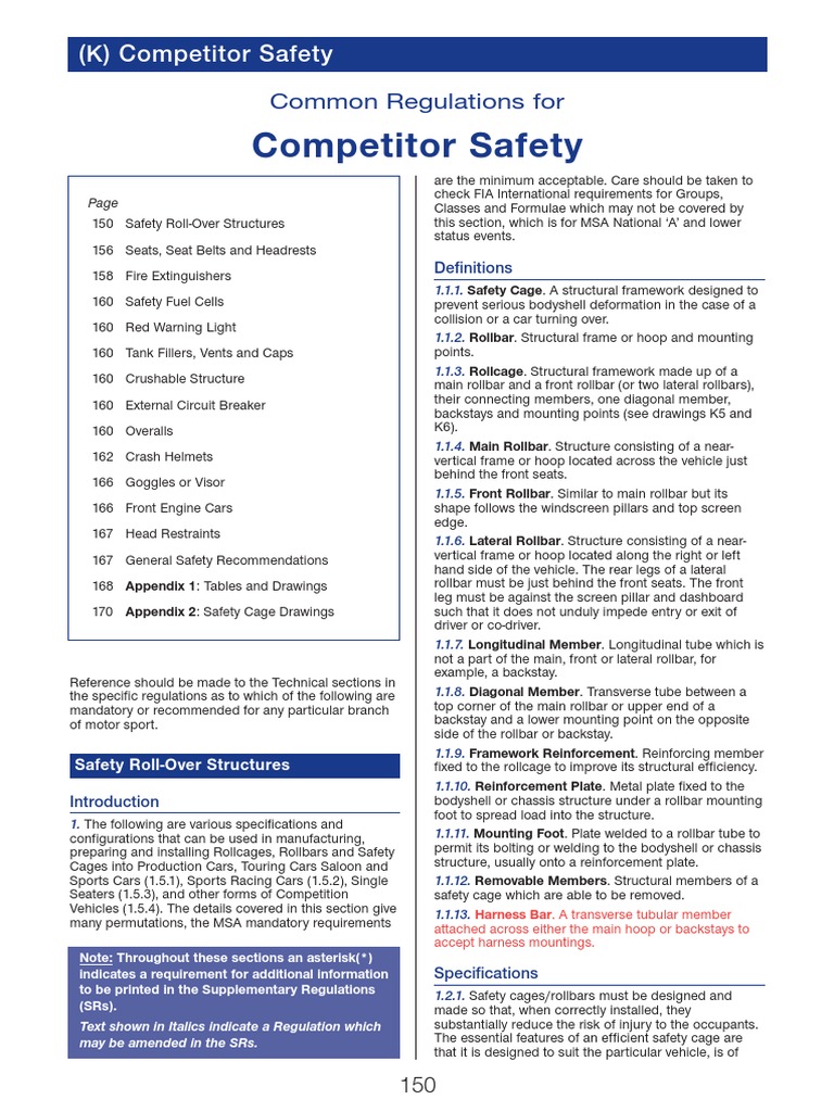 MSA Roll Cages PDF Seat Belt Welding