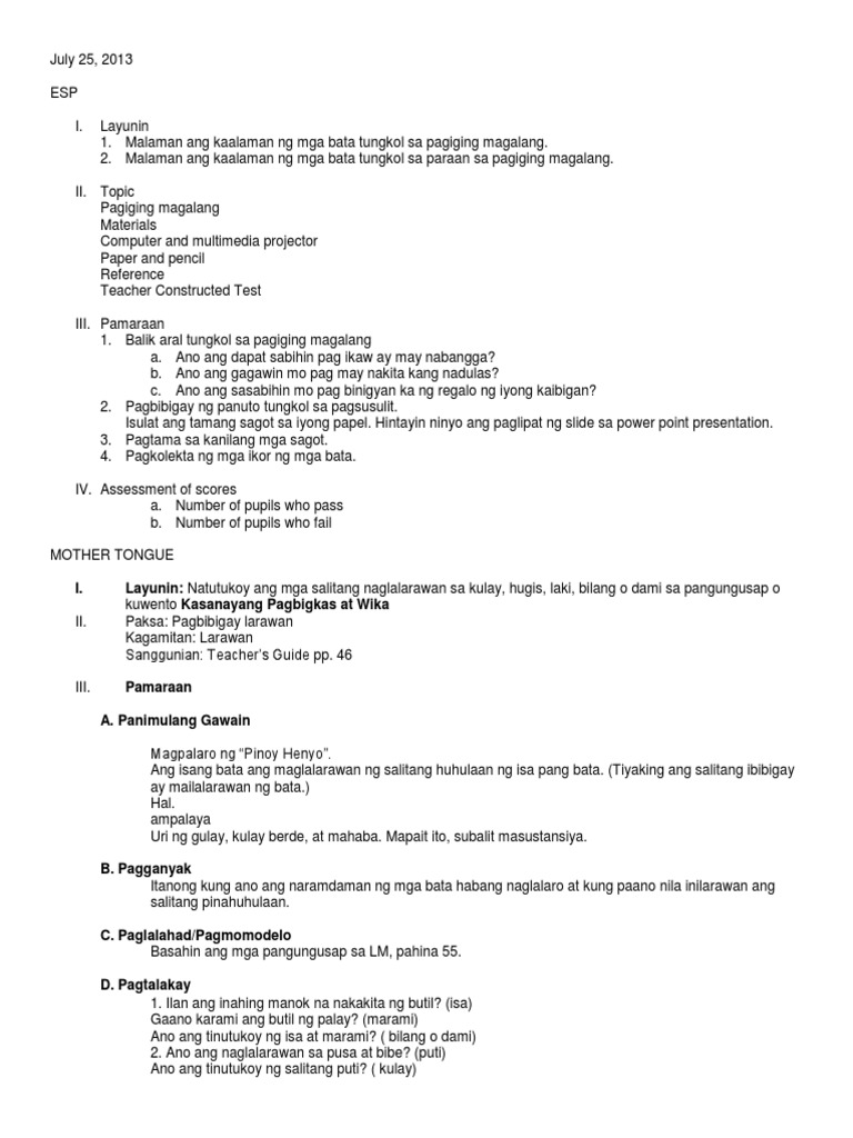 Sample Lesson Plan | PDF