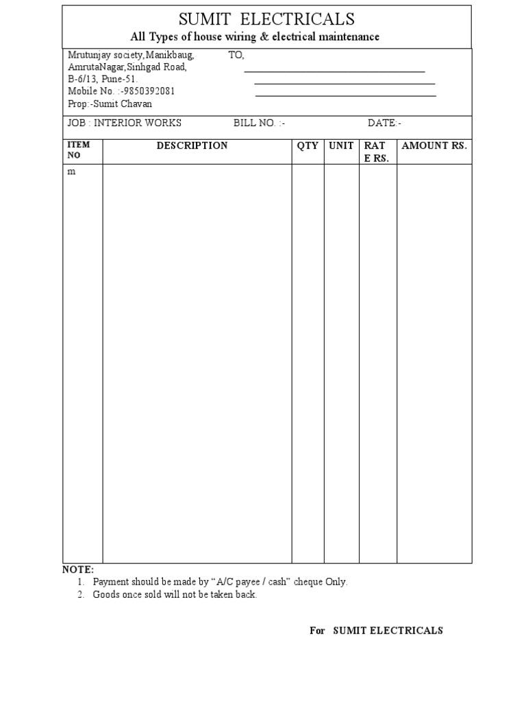 Electrical Materials and Pricing List | PDF