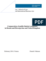 Comparison of Public Limited Companies in Bosnia With Public Limited Companies in United Kingdom