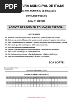 Agente de Apoio Em Educao Especial