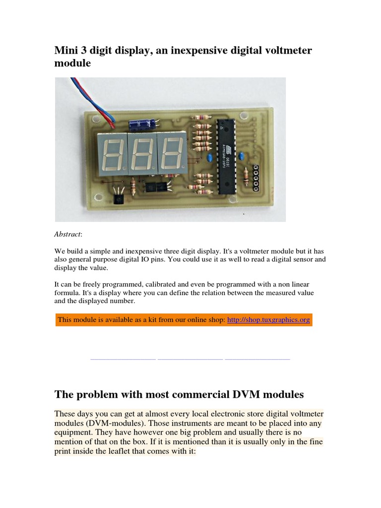 Mini 3 Digit Display | PDF