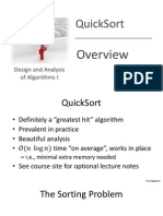 Quicksort: Design and Analysis of Algorithms I