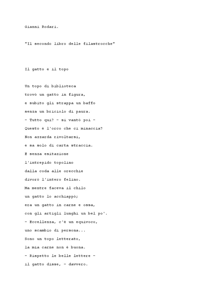 Gianni Rodari Il Secondo Libro Delle Filastrocche