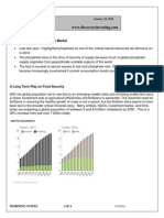 Morning Notes Chris Berry, MBA: An Overview of The Phosphate Market