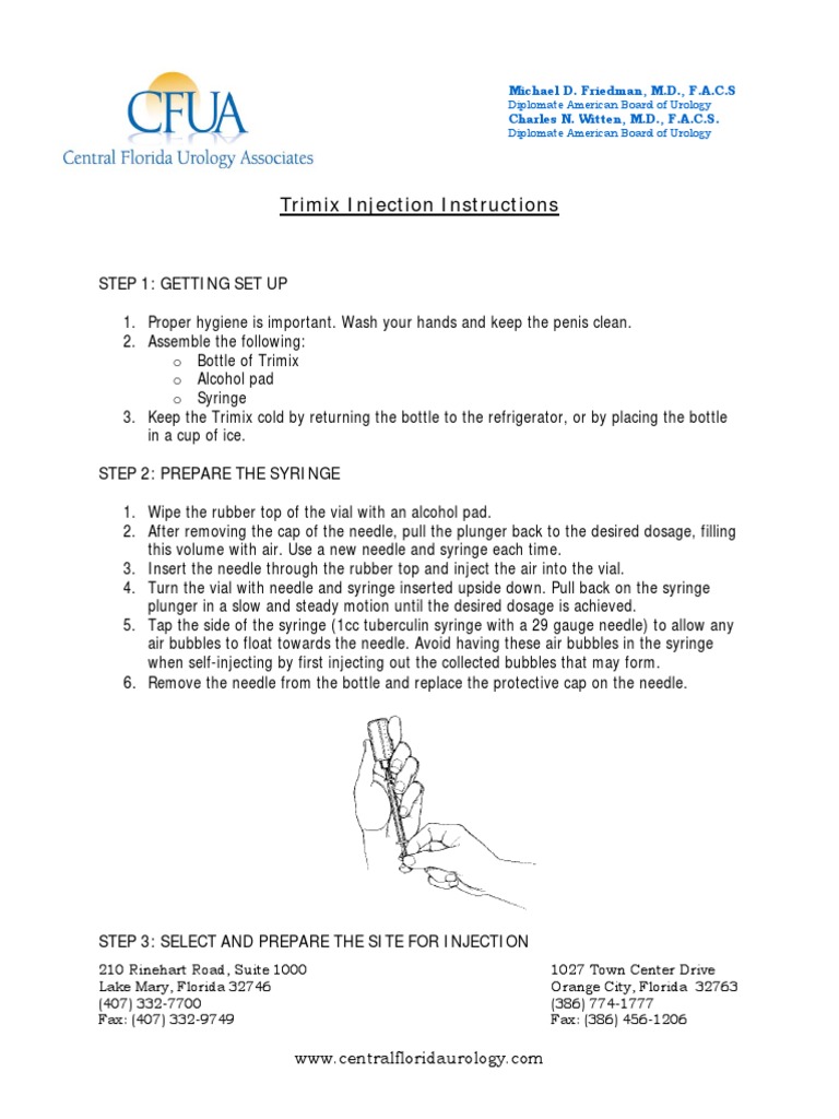 Trimix Injection Instructions Syringe Medicine