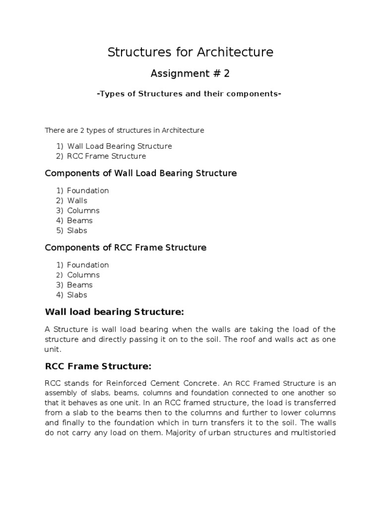 Components of Building Structures | PDF | Foundation (Engineering ...
