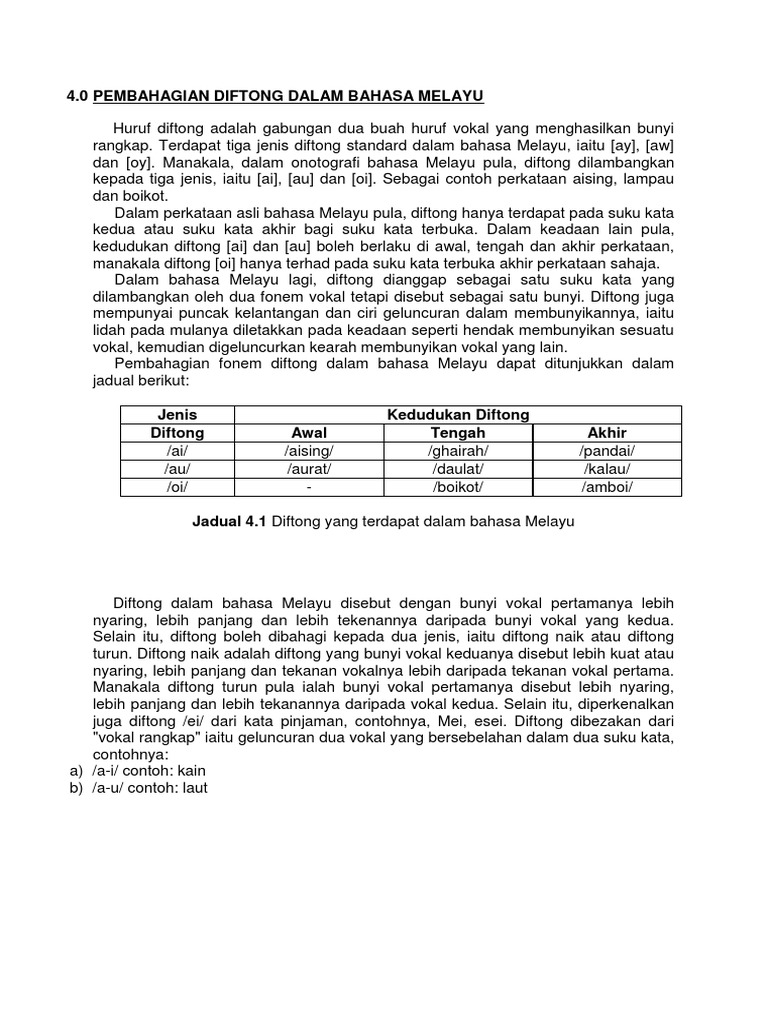 Artikulator Diftong | PDF