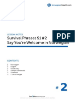 Survival Phrases S1 #2 Say You're Welcome in Norwegian: Lesson Notes