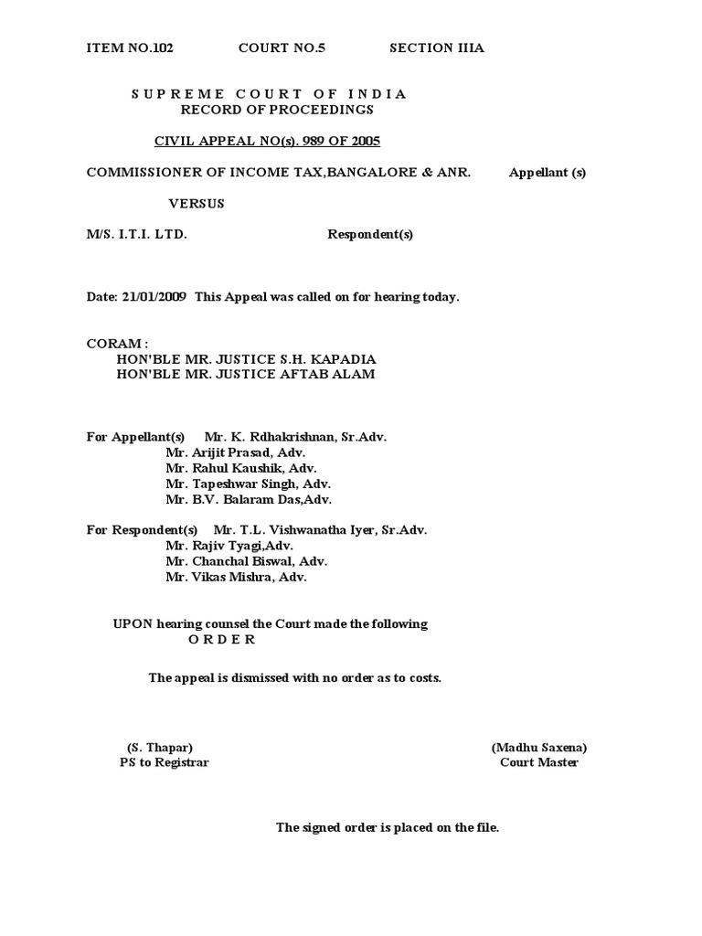 Supreme Court Ruling on Income Tax Appeal | PDF | Law