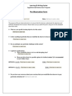 sil pre observation form