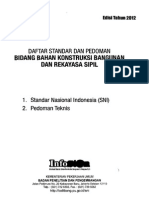 SNI - Daftar Standar Dan Pedoman Bahan Konstruksi Bangunan Dan Rekayasa Sipil PDF