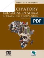 Participatory Budgeting in Africa - A Training Companion For Anglophone Countries - Part I Concepts and Principles