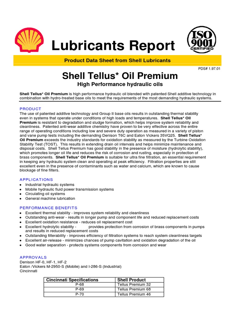 Shell Tellus Oil 68 Shell Bolivia, 60 OFF