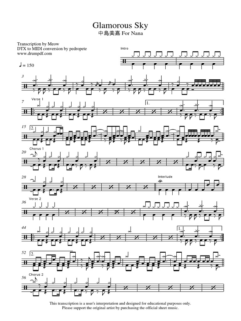 Mika Nakashima Glamorous Sky Pdf Musical Compositions Songs