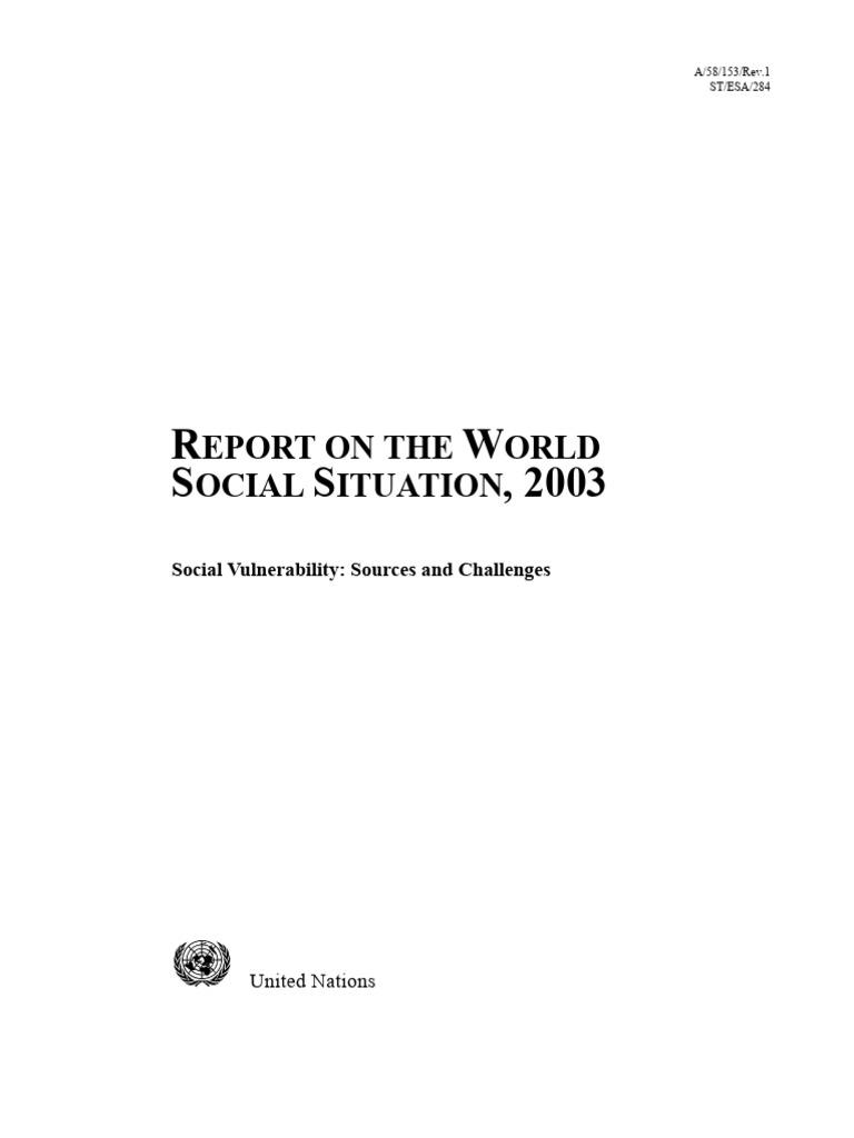 Report On The World Social Situation 2003 (United Nations) | PDF ...