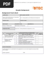 Pearson BTEC Level 5 HND Diploma in Computing Sample Assignment