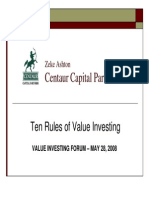 Ten Rules of Value Investing