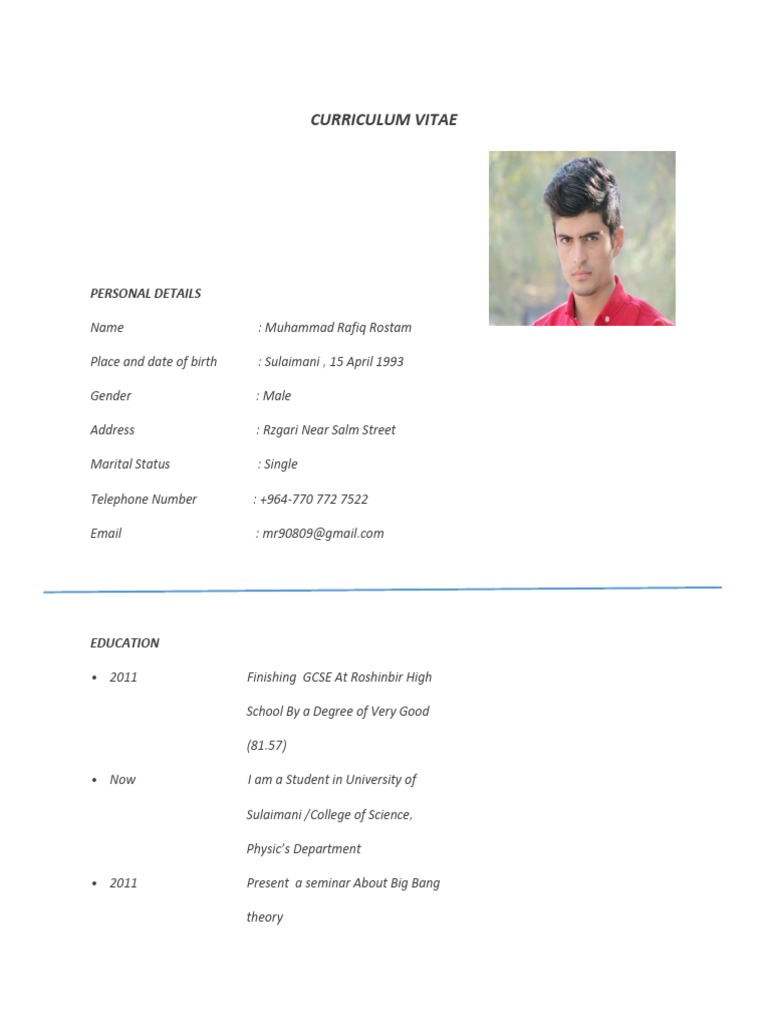 Muhammad Rafiq Rostam CV Summary | PDF