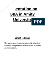 Presentation On BBA in Amity University