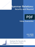 2012 Swanstrom Sino Myanmar Relations