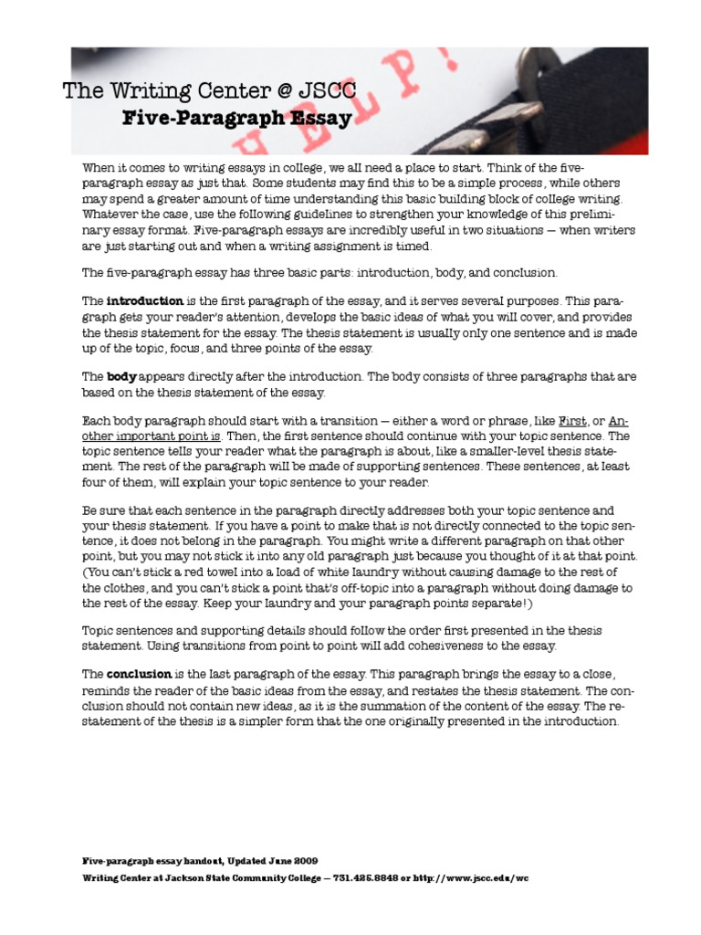 Mastering the 5-paragraph essay pdf picture