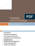 Training Certifications: Microsoft Dynamic NAV