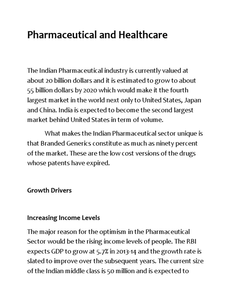 The Growing Indian Pharmaceutical And Healthcare Sectors Opportunities