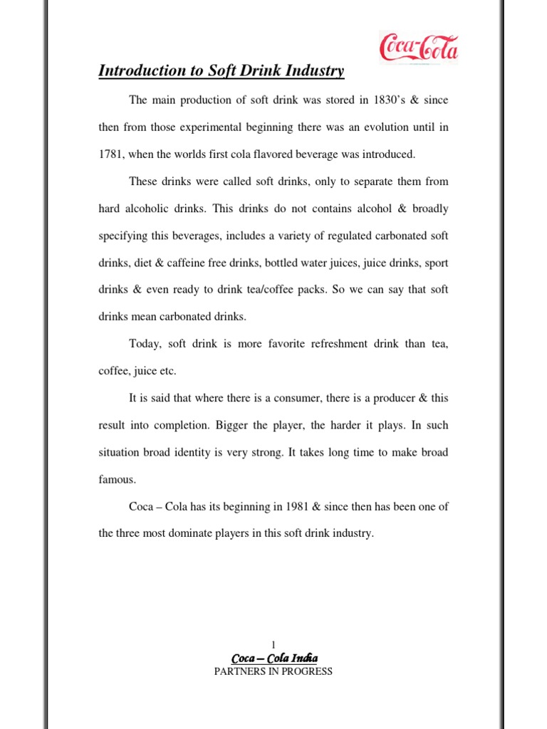 Introduction to Soft Drink Industry