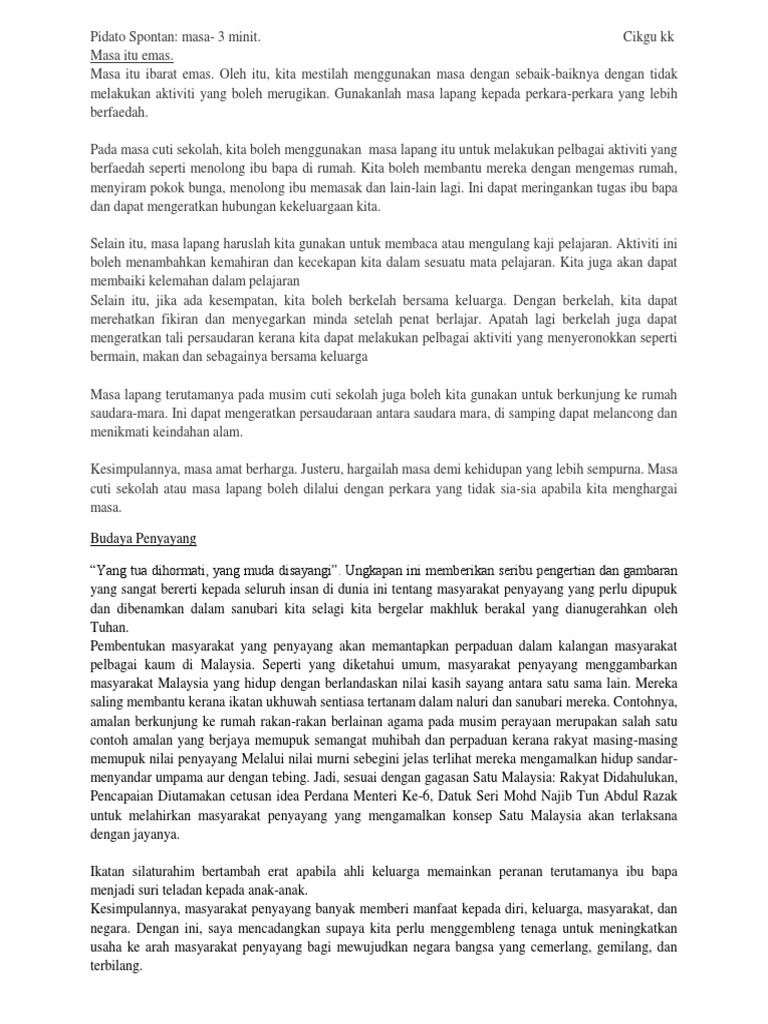 Pidato Spontan Pdf