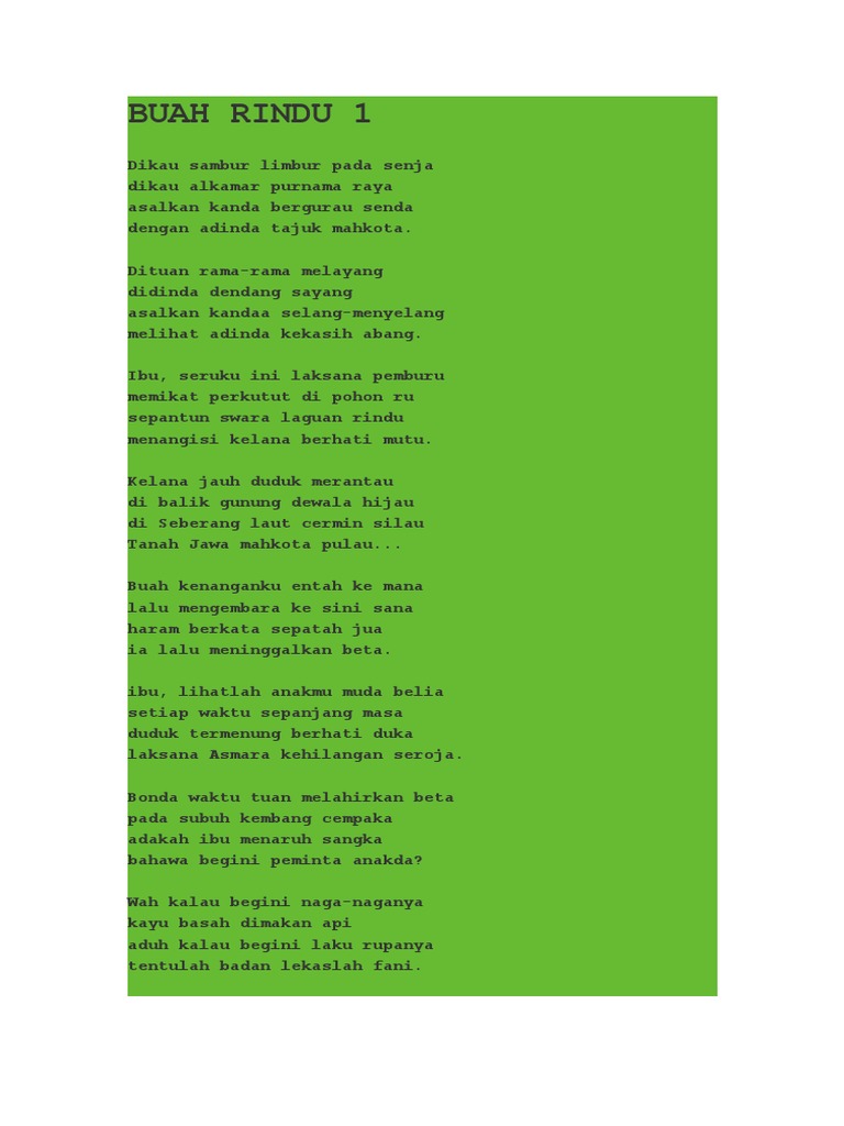Puisi Kerinduan dan Sosial | PDF