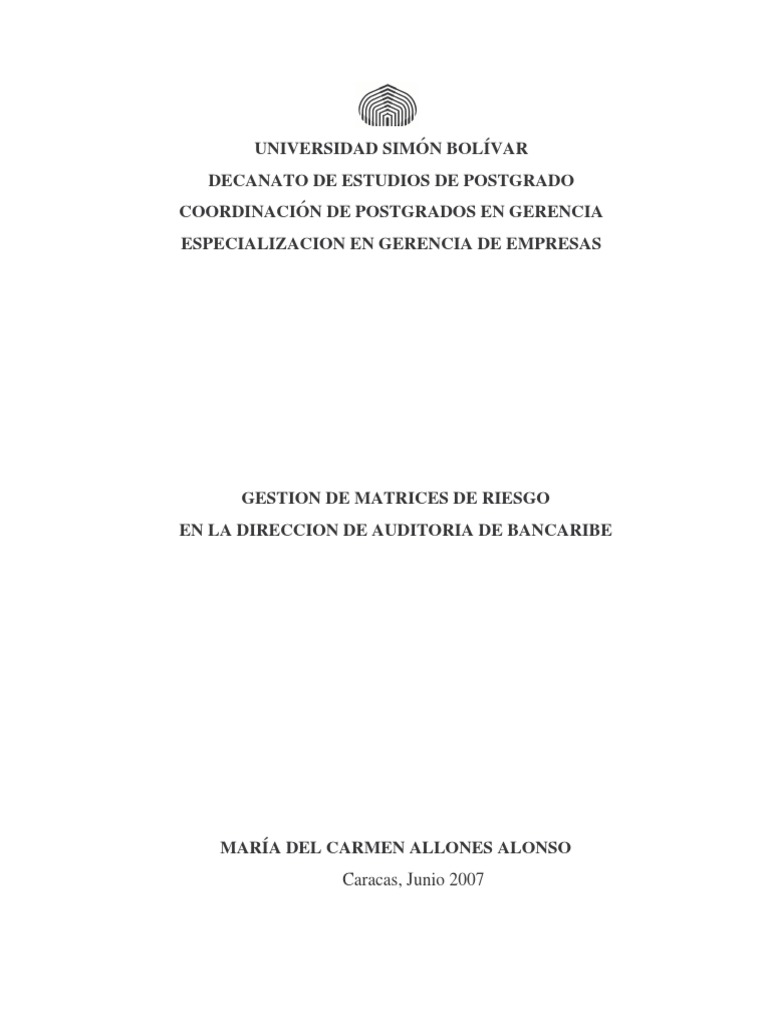 Gestión de Riesgos en Auditoría Bancaribe | PDF | Auditoría financiera ...