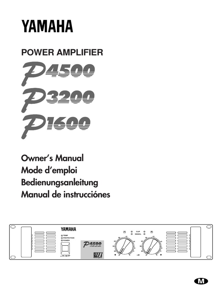 Power Amplifier: Owner's Manual Mode D'emploi Bedienungsanleitung