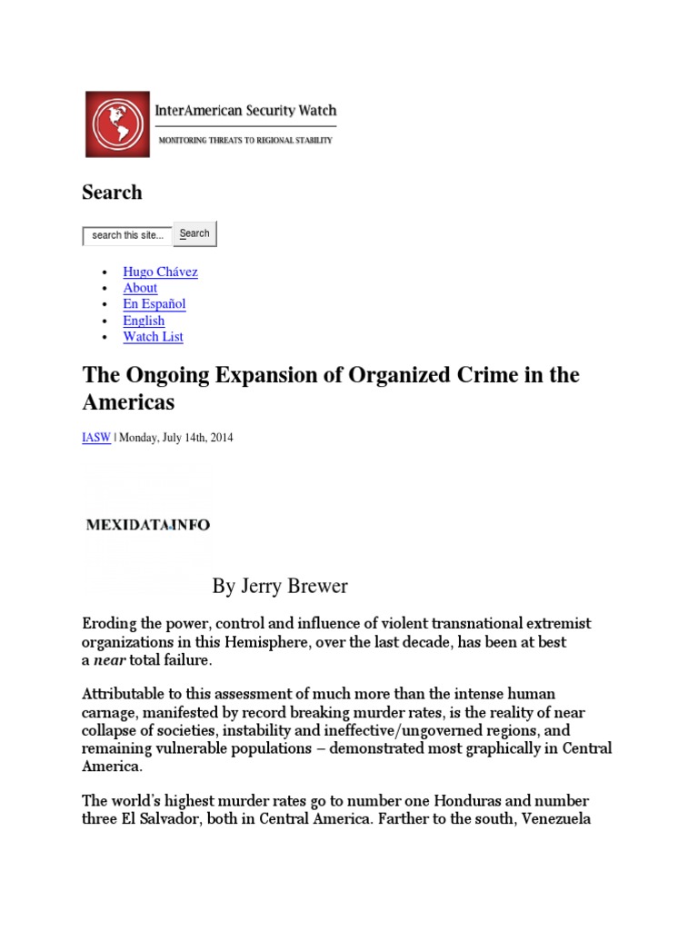 The Ongoing Expansion of Organized Crime in The Americas | PDF ...